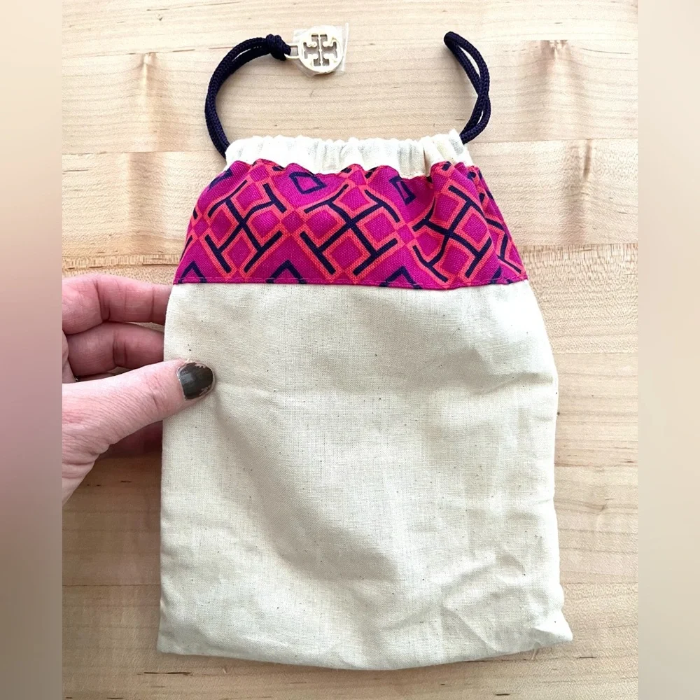 Tory Burch Authentic Pink/Cream Mini Dust Bag, NWOT